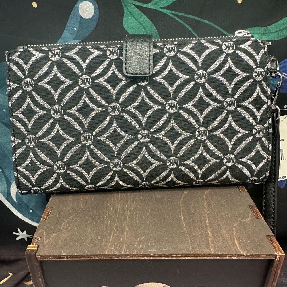 MICHAEL KORS | Large Double Zip Wristlet Wallet Black Silver NWT - Picture 2 of 6